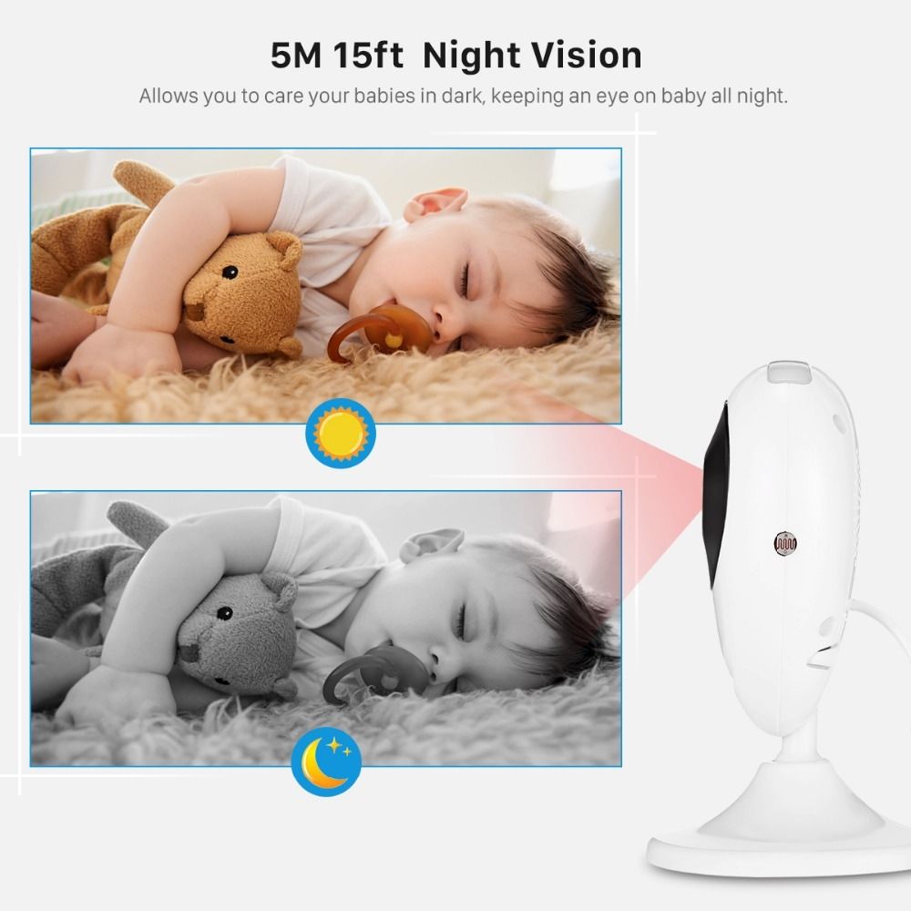 SP880 Baby Monitor Wireless con LCD da 2.4 pollici, video ad alta definizione, audio bidirezionale, visione notturna per la cura del bebè