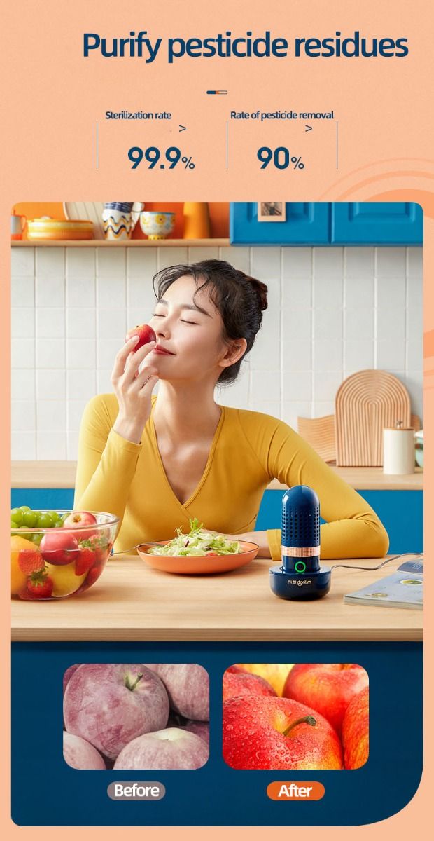 Donlim Disinfettante per Verdure Macchina Lavastoviglie Dispositivo per la Sicurezza Alimentare per una Preparazione dei Pasti Attenta alla Salute