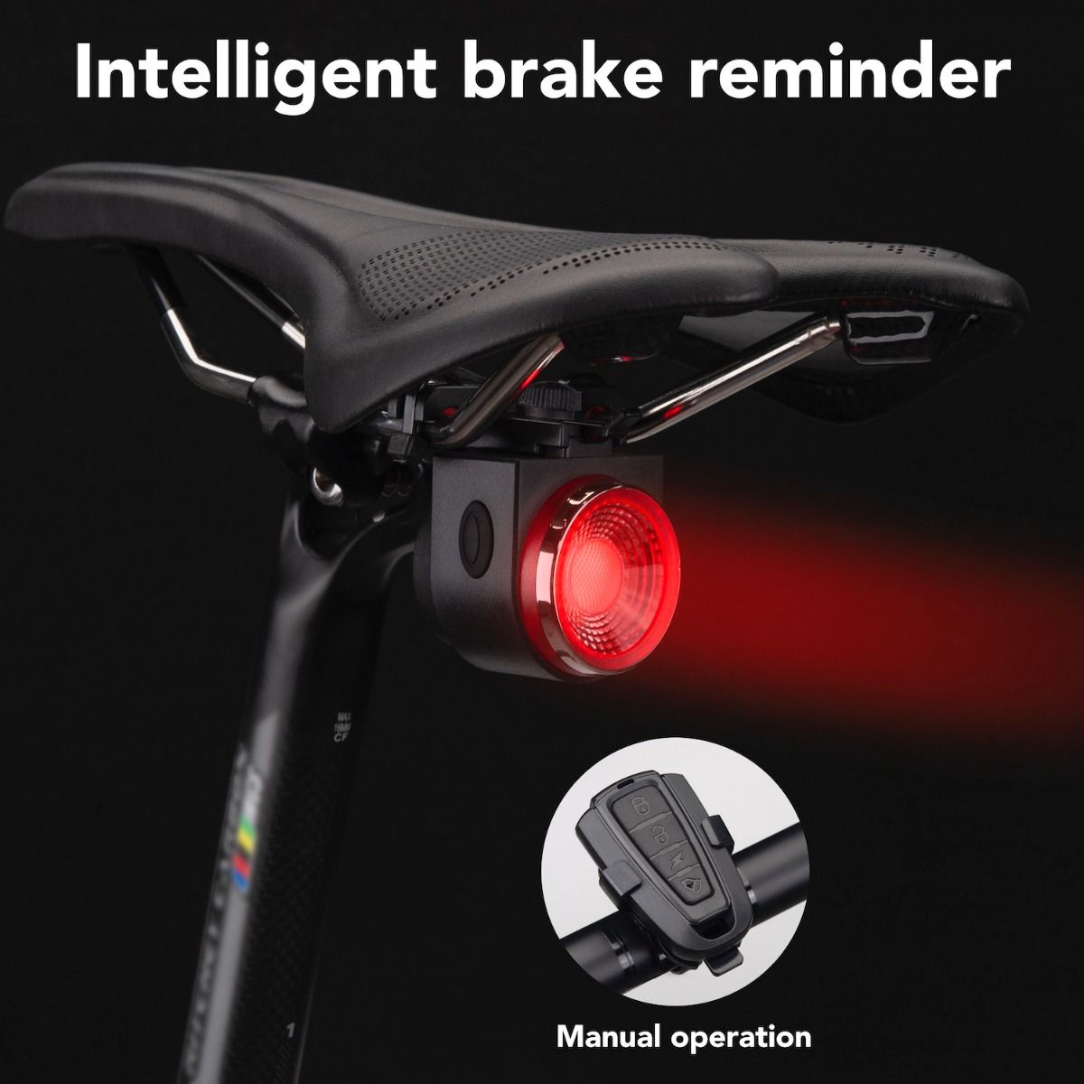 ANTUSI A8 Lucchetto antifurto con allarme per bicicletta da strada, fanale posteriore, sicurezza in bicicletta con freno automatico e campanello wireless
