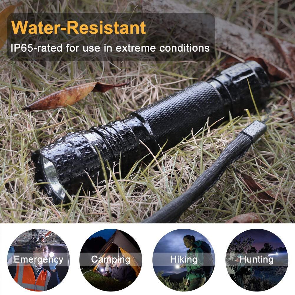 UltraFire WF-501B 1300 Lumen LED Torcia Tattica 5 Modalità per Campeggio Escursioni Emergenze Attrezzatura Durevole