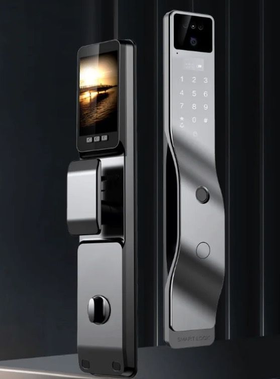 Serratura intelligente per porte Tuya WiFi con riconoscimento facciale 3D e telecamera integrata per comodità e sicurezza domestica avanzate.