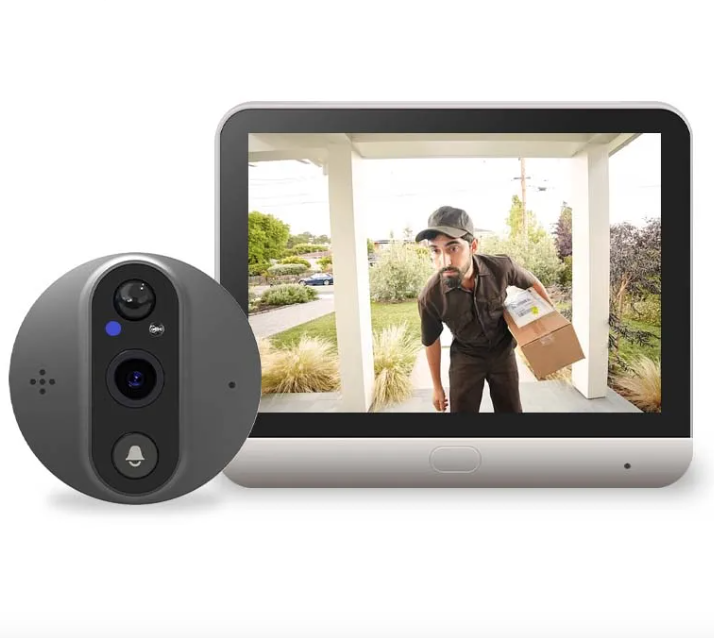 Telecamera per spioncino Tuya Smart 1080P WiFi con rilevamento movimento in tempo reale e angolo di 120 gradi per la sicurezza domestica.