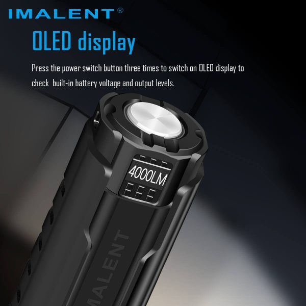 IMALENT LD70 Torcia LED 4000 Lumen Design compatto per avventurieri Fonte luminosa affidabile con display OLED