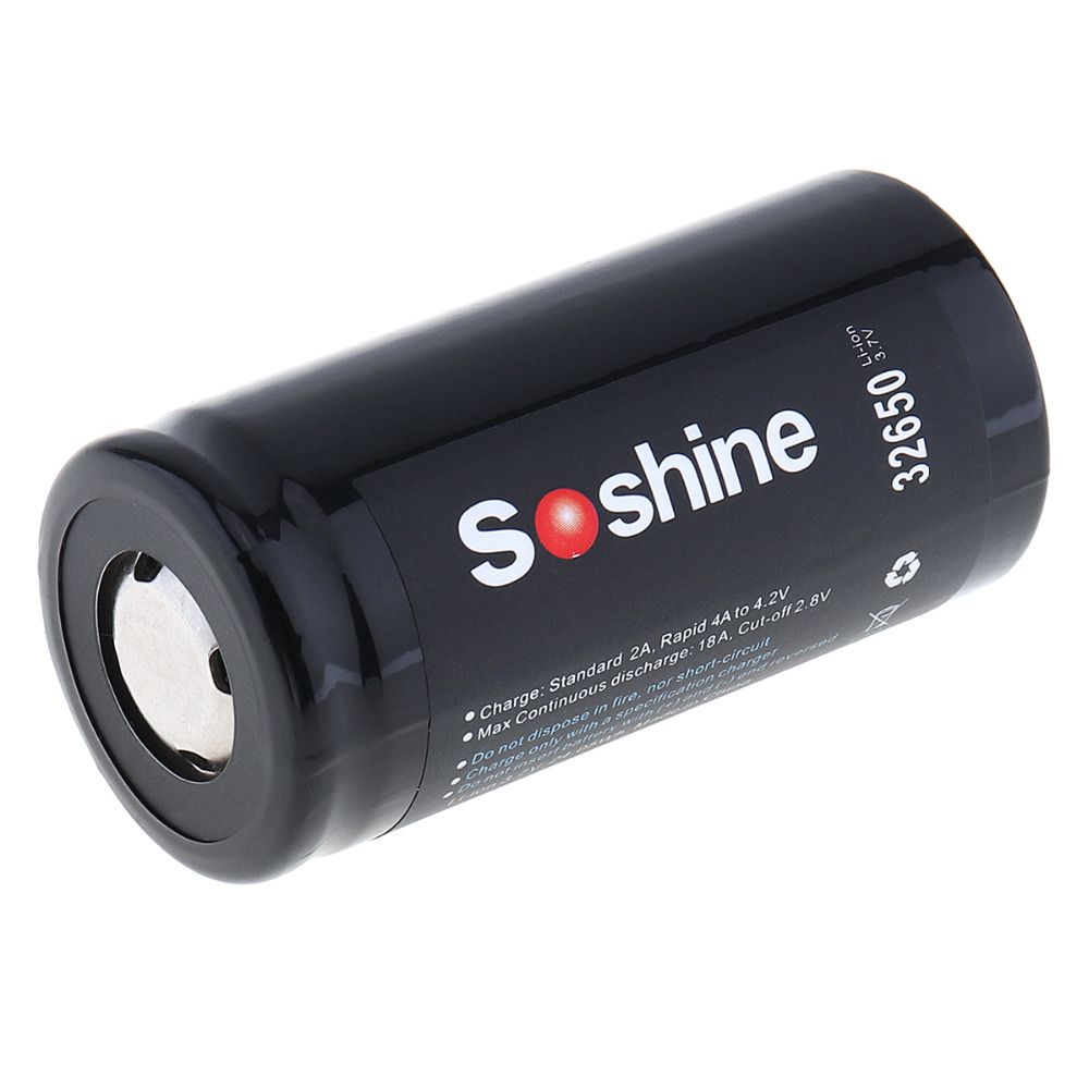 Soshine 6500mAh 3.7V 32650 batteria ricaricabile Li-ion energia costante e affidabile lunga durata compatibile con torce utensili biciclette veicoli elettrici qualità-prezzo imbattibile