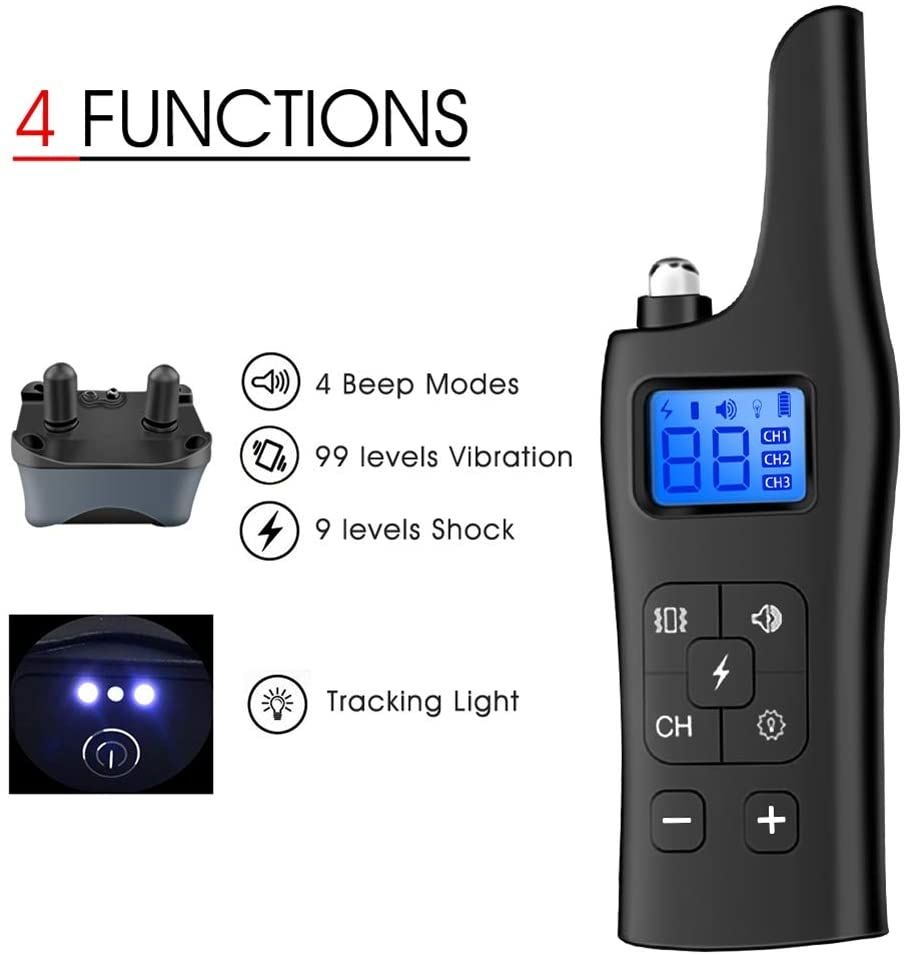 Collare Elettrico Addestramento Cani 800m Sicuro con Modalità Allenamento Regolabili per Cani Piccoli e Medi Controllo Remoto Vibrazione Shock Suono per Correzione Comportamento