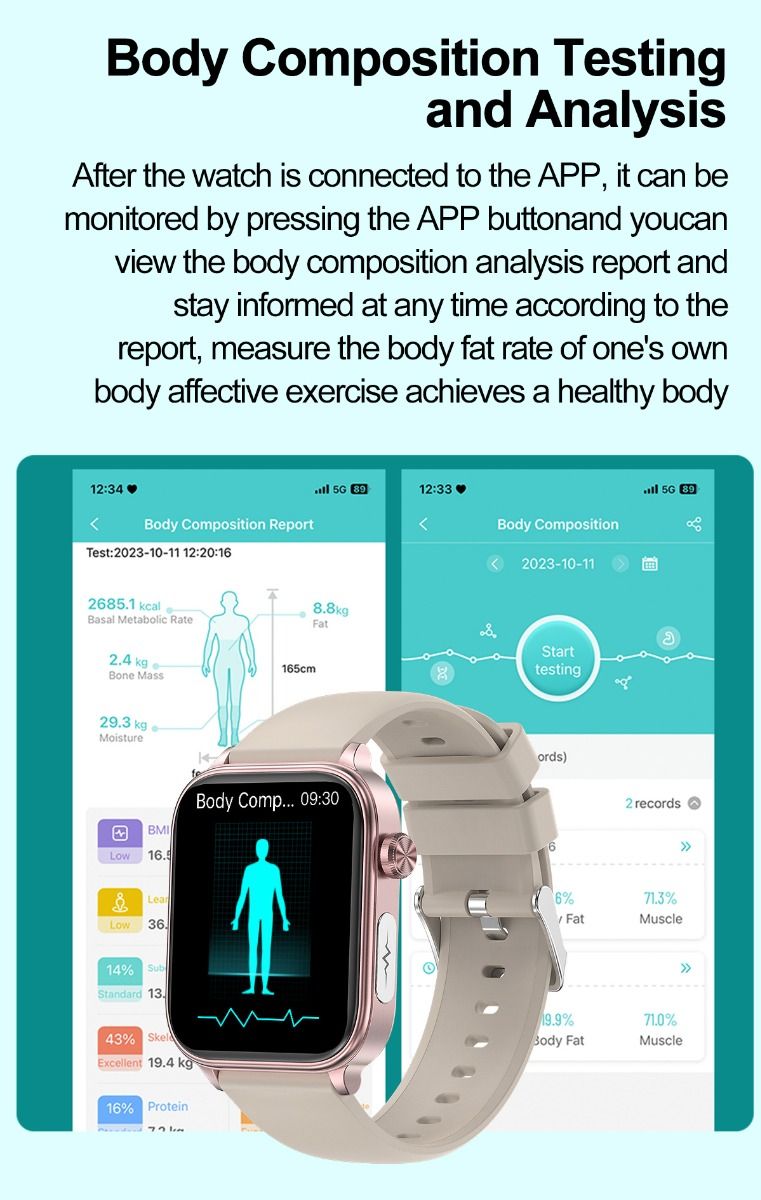 ET570 Smartwatch con Glicemia, ECG, Frequenza Cardiaca e Pressione Sanguigna