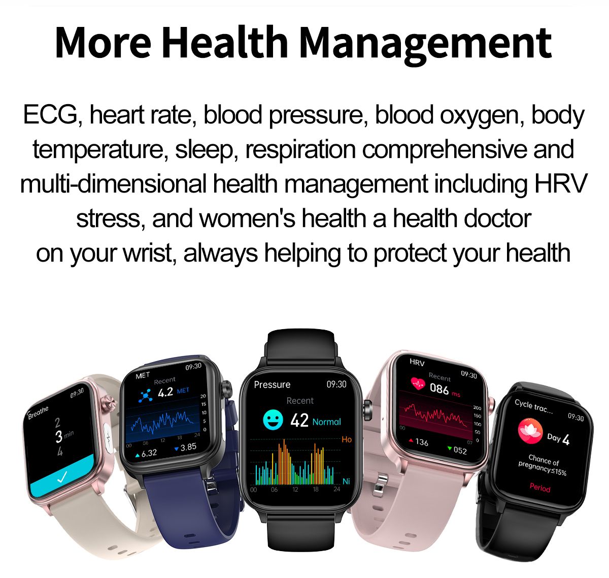 ET570 Smartwatch con Glicemia, ECG, Frequenza Cardiaca e Pressione Sanguigna
