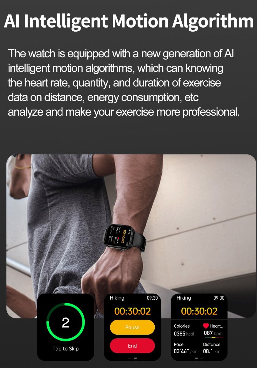 ET570 Smartwatch con Glicemia, ECG, Frequenza Cardiaca e Pressione Sanguigna