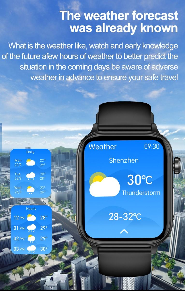 ET570 Smartwatch con Glicemia, ECG, Frequenza Cardiaca e Pressione Sanguigna