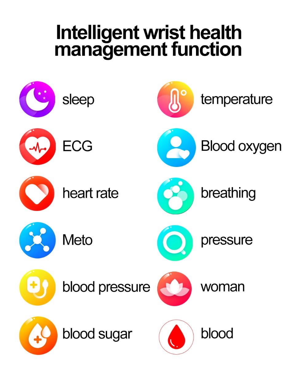 ET570 Smartwatch con Glicemia, ECG, Frequenza Cardiaca e Pressione Sanguigna