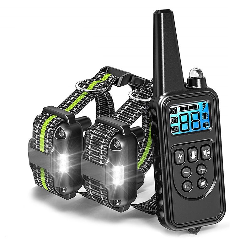 Collare di Addestramento per Cani Elettrico Impermeabile e Ricaricabile con Display LCD e Telecomando a 800m Modalità Shock Vibrazione Suono per Addestramento Efficace di Cani di Tutte le Dimensioni