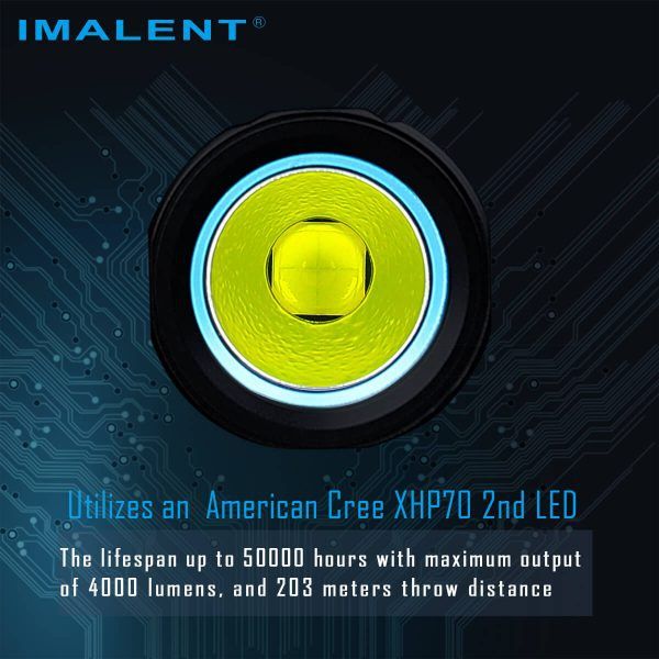 IMALENT LD70 Torcia LED 4000 Lumen Design compatto per avventurieri Fonte luminosa affidabile con display OLED