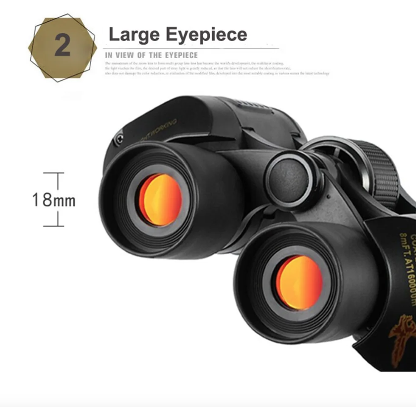 Binocolo 60x60 BAK4 Potente Telescopio Ottico HD per Birdwatching Escursioni Sport Attrezzatura Portatile da Avventura