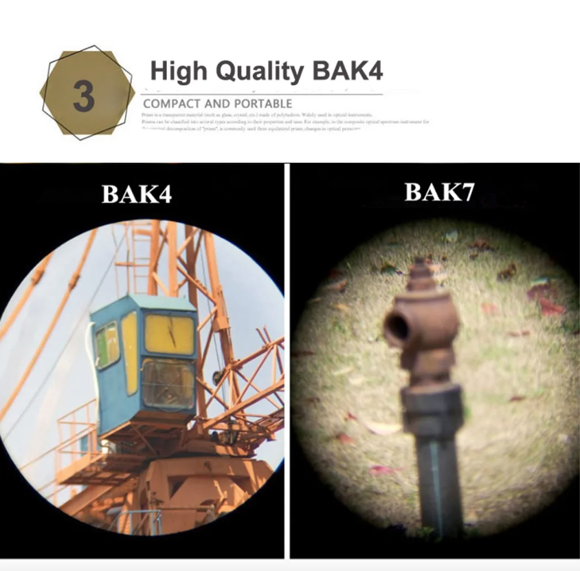 Binocolo 60x60 BAK4 Potente Telescopio Ottico HD per Birdwatching Escursioni Sport Attrezzatura Portatile da Avventura
