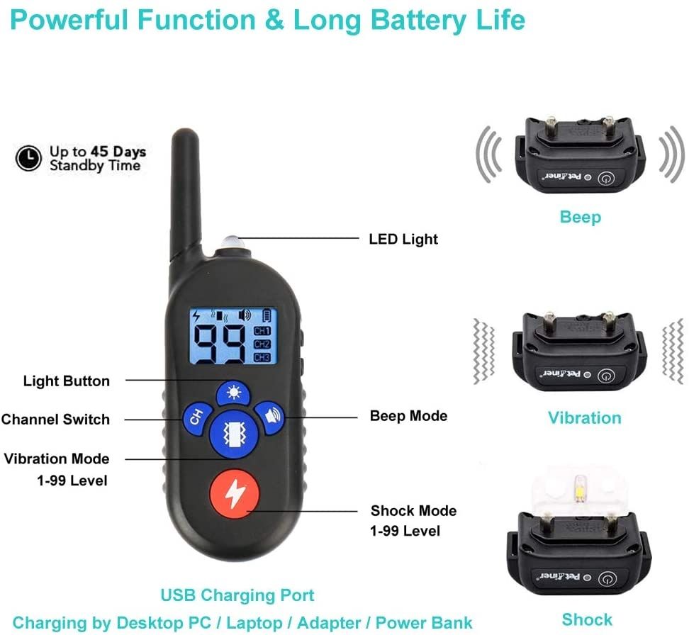 Miglior collare di addestramento 2025 collare elettrico per cani con controllo remoto 800m 3 modalità impermeabile IP67 batterie ricaricabili per addestramento cani piccoli e medi