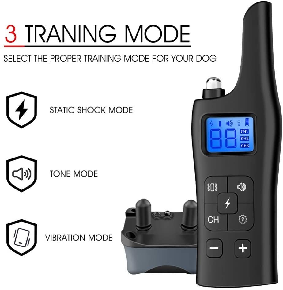 Collare Elettrico Addestramento Cani 800m Sicuro con Modalità Allenamento Regolabili per Cani Piccoli e Medi Controllo Remoto Vibrazione Shock Suono per Correzione Comportamento