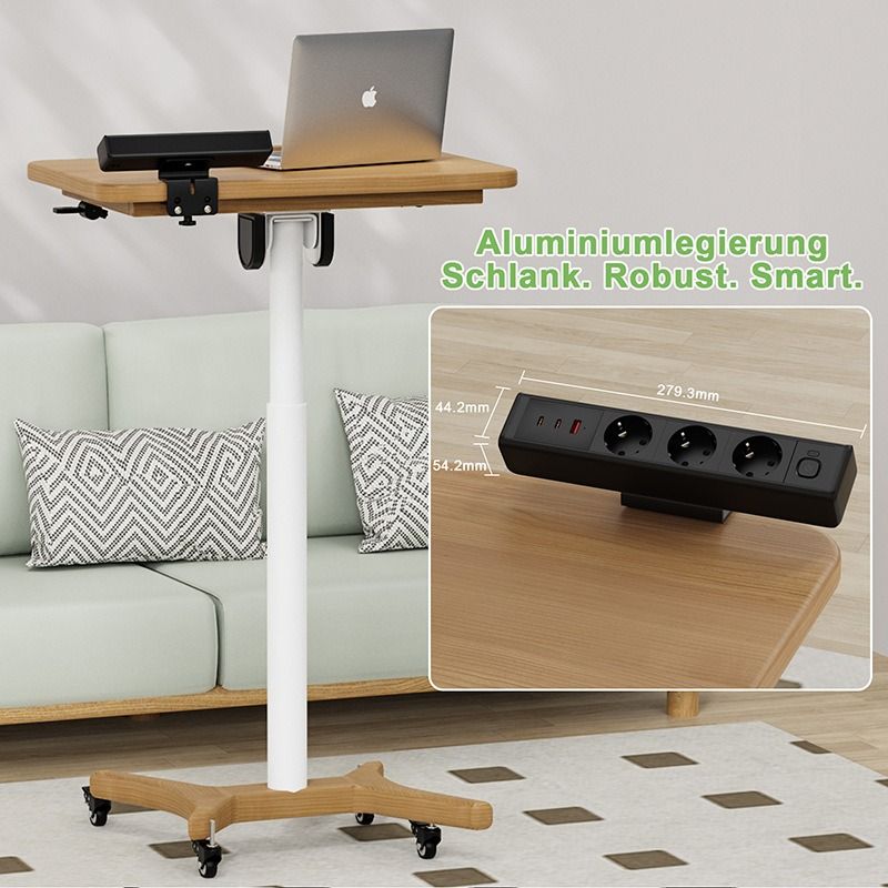 Multipresa da Scrivania con Morsetto, Stazione Ricarica Rapida USB-C 65W, Prese EU, Protezione Sovraccarico, Ufficio Moderno