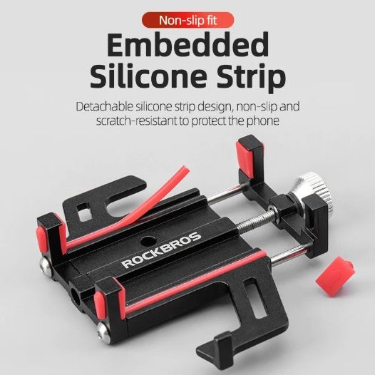 ROCKBROS Supporto per telefono da moto resistente, versatile accessorio per bici in lega di alluminio CNC con cinque artigli per un fissaggio sicuro
