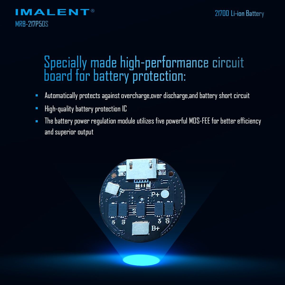 IMALENT MRB-217P50S 21700 5000MAH 3.6V batteria ricaricabile