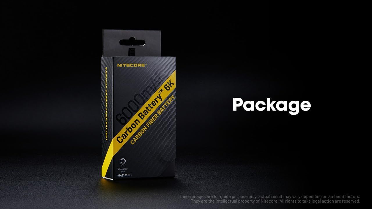 Nitecore Carbon Battery 6K USB-C Ricaricabile Leggero Power Bank Impermeabile da 6000mAh