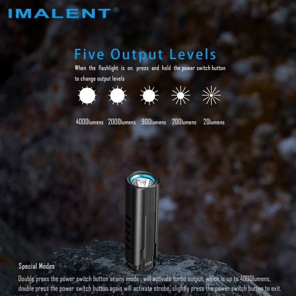 IMALENT LD70 Torcia LED 4000 Lumen Design compatto per avventurieri Fonte luminosa affidabile con display OLED