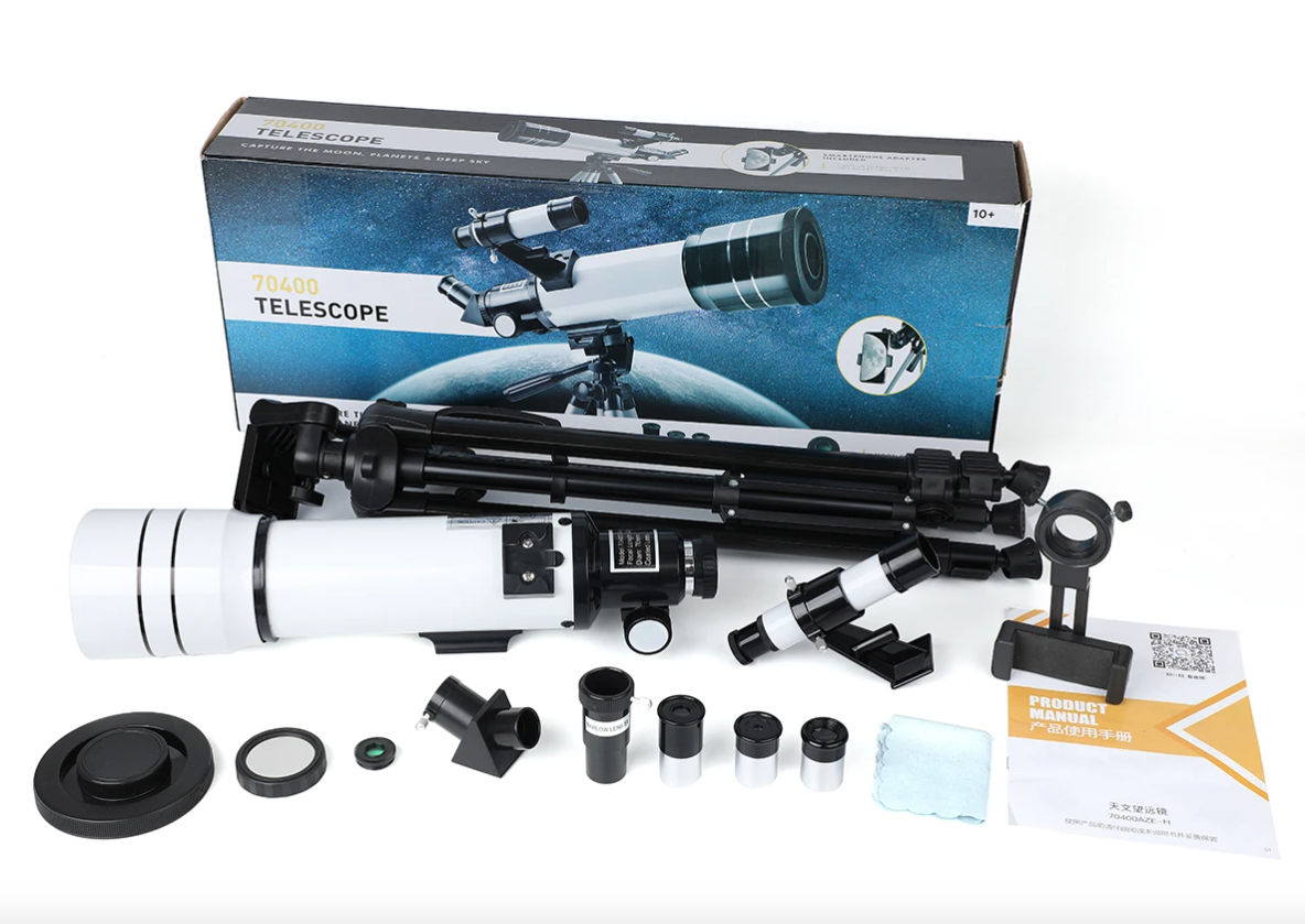 Telescopio Astronomico Professionale Bossdun 333X per Bambini Scoprire l'Universo Ingrandimento 333X Osservazione della Luna e delle Stelle Costruzione in Metallo Resistente