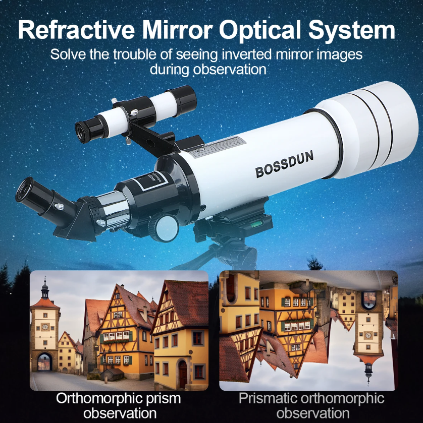Telescopio Astronomico Professionale Bossdun 333X per Bambini Scoprire l'Universo Ingrandimento 333X Osservazione della Luna e delle Stelle Costruzione in Metallo Resistente