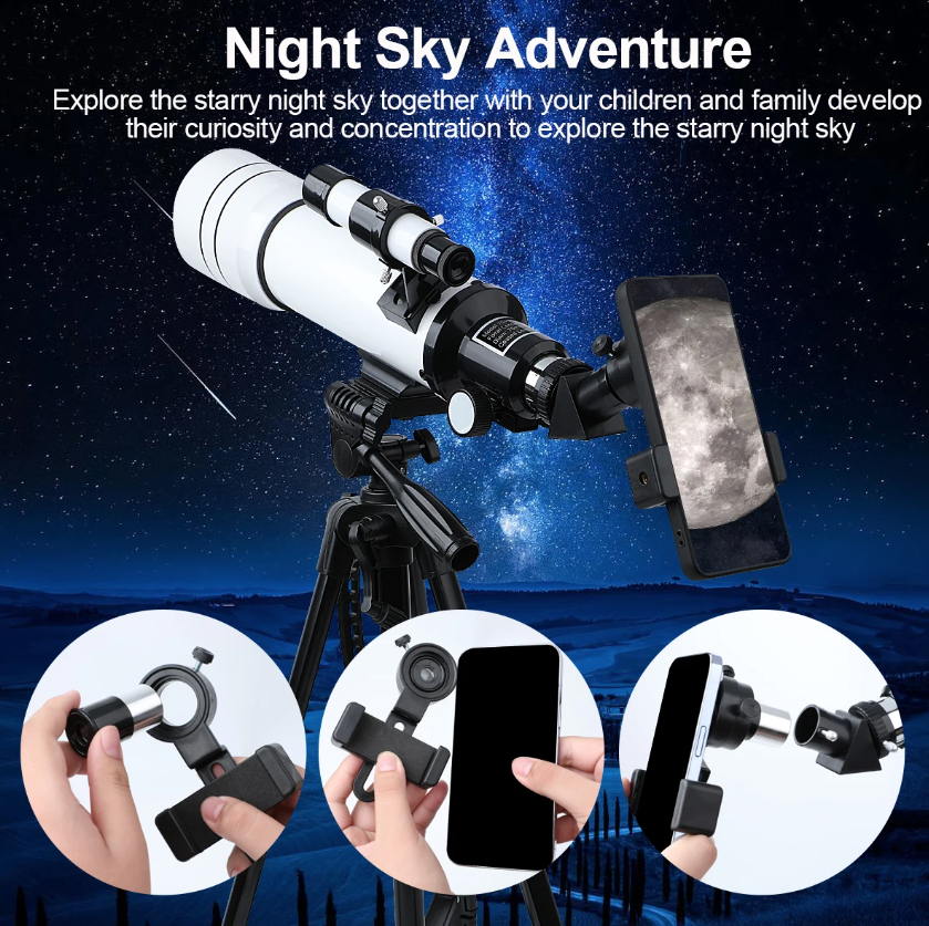 Telescopio Astronomico Professionale Bossdun 333X per Bambini Scoprire l'Universo Ingrandimento 333X Osservazione della Luna e delle Stelle Costruzione in Metallo Resistente
