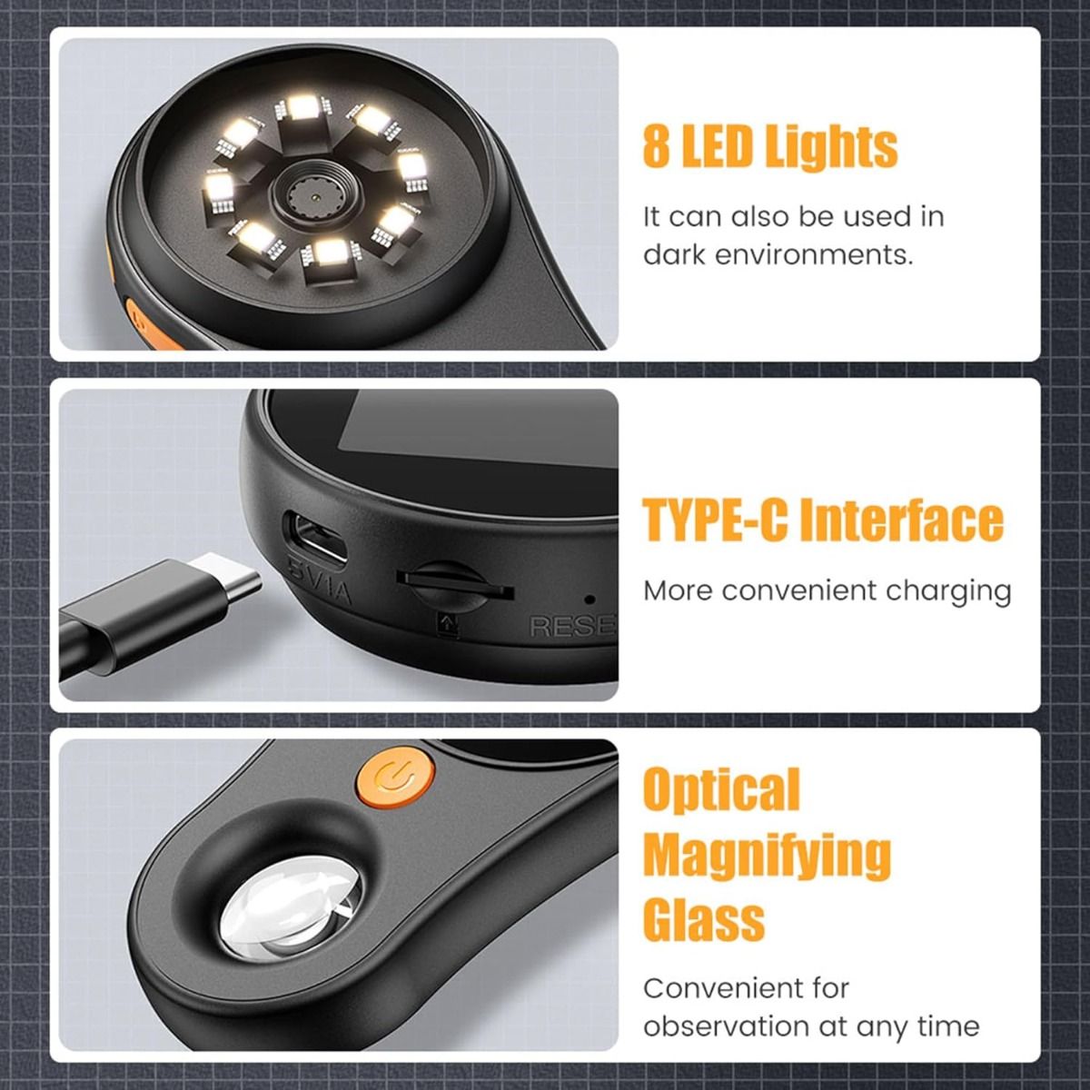 Microscopio Digitale 500x 2MP, Alta Risoluzione 1080P per Elettronica, Monete, Pelle, Capelli