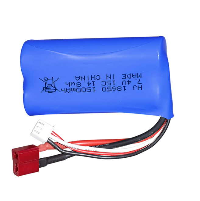 Batteria Li-ion 18650 7.4V 1500mAh 15C per droni RC da corsa e robotica – sorgente di alimentazione compatta ad alte prestazioni