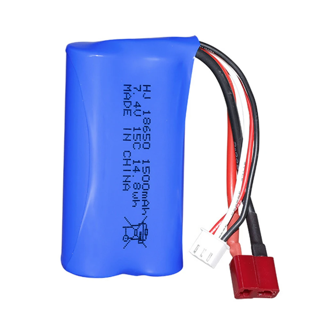 Batteria Li-ion 18650 7.4V 1500mAh 15C per droni RC da corsa e robotica – sorgente di alimentazione compatta ad alte prestazioni