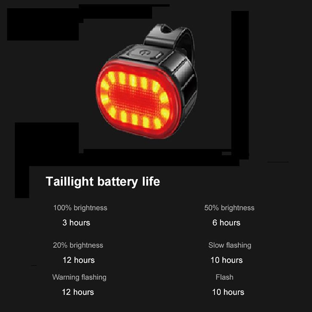 Set luci per bicicletta ricaricabili USB, impermeabili, LED, visibilità urbana in bicicletta, faro anteriore leggero e luce posteriore rossa