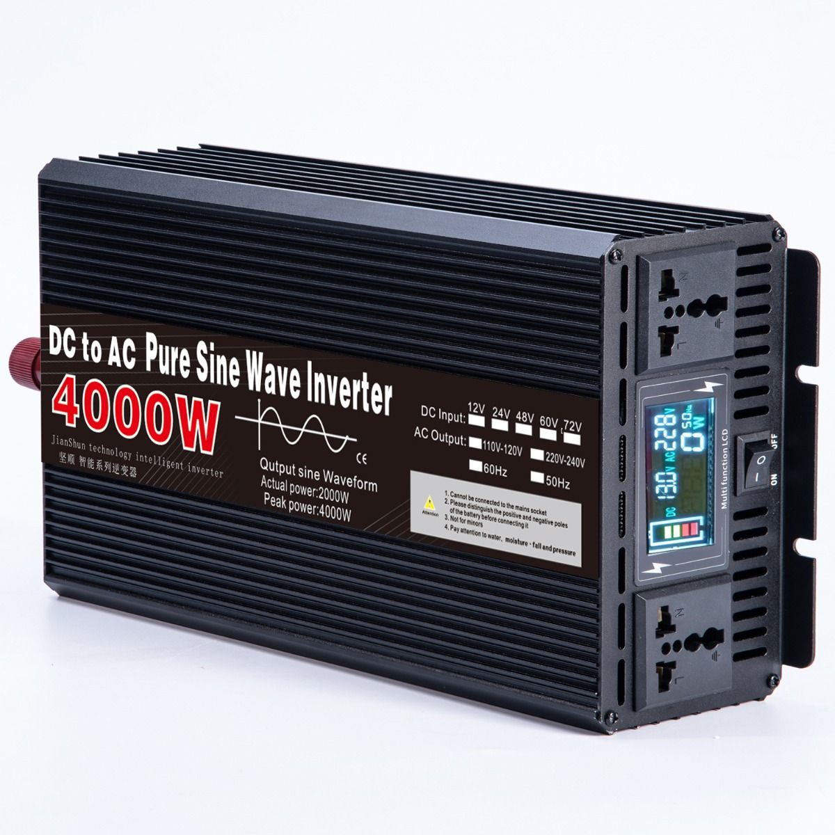 Inverter a Onda Sinusoidale Pura da 3000W a 8000W per Camper, DC 12V 24V a AC 110V 220V, Sistema Energetico Compatto di Alta Qualità