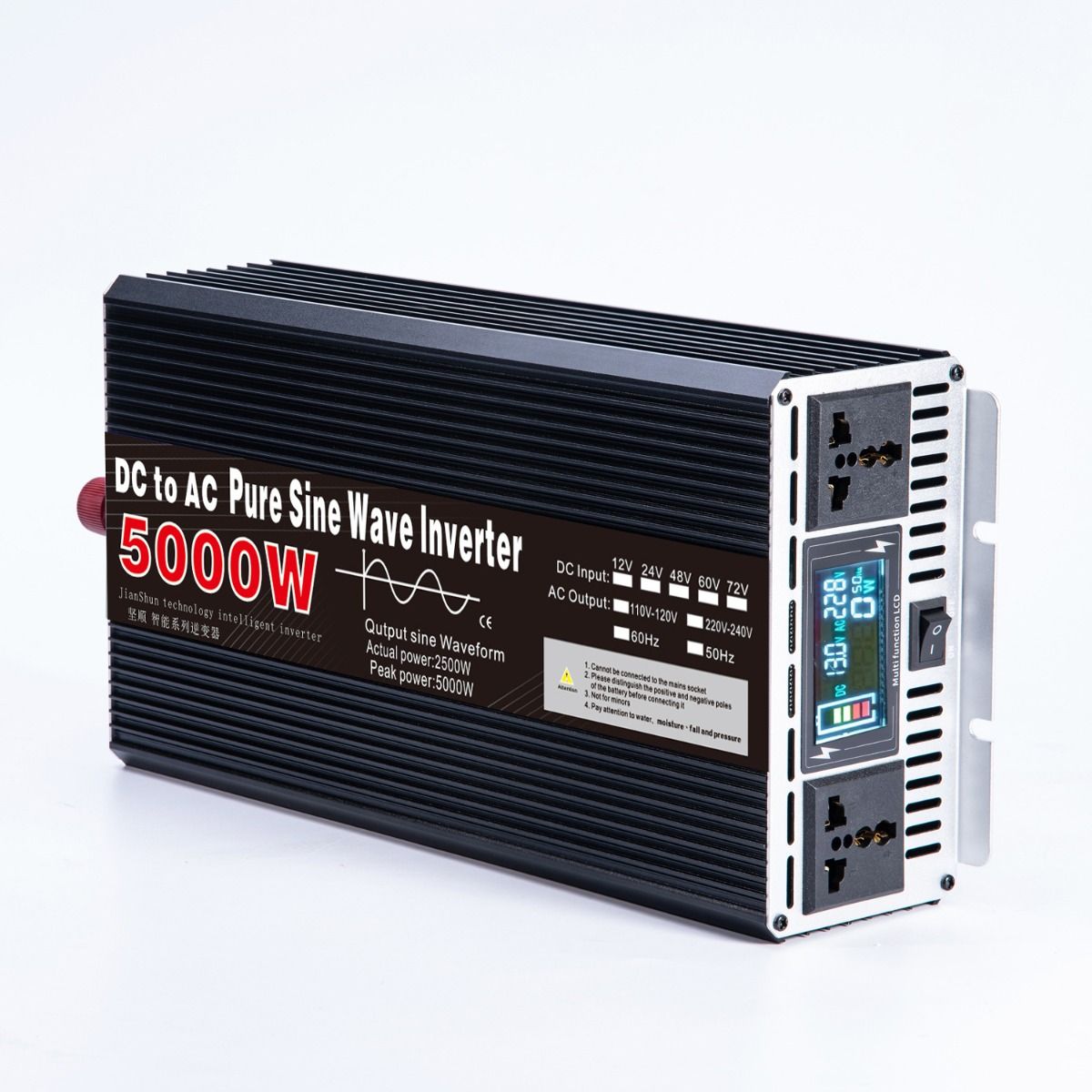 Inverter a Onda Sinusoidale Pura da 3000W a 8000W per Camper, DC 12V 24V a AC 110V 220V, Sistema Energetico Compatto di Alta Qualità