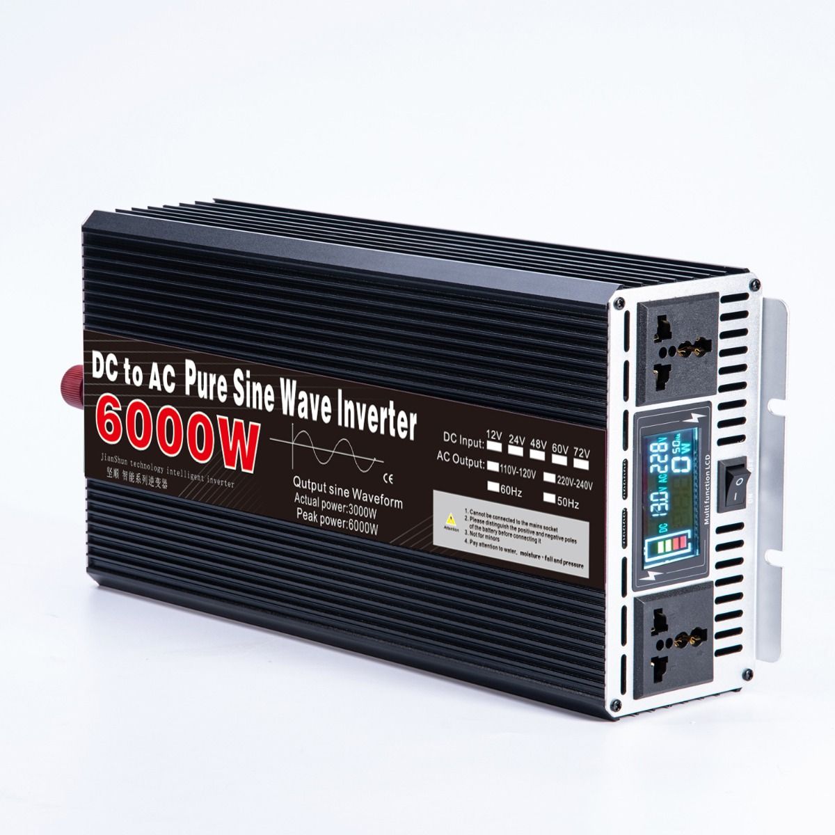 Inverter a Onda Sinusoidale Pura da 3000W a 8000W per Camper, DC 12V 24V a AC 110V 220V, Sistema Energetico Compatto di Alta Qualità