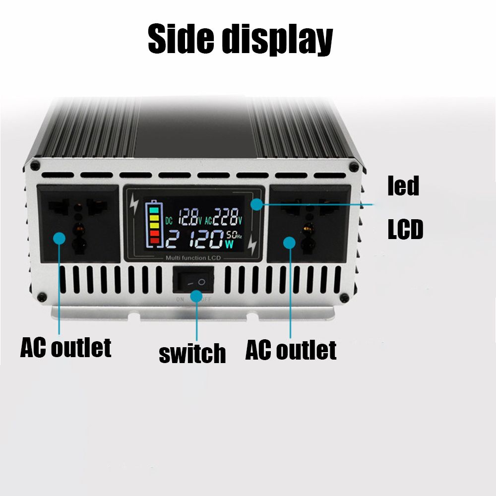 Inverter a Onda Sinusoidale Pura da 3000W a 8000W per Camper, DC 12V 24V a AC 110V 220V, Sistema Energetico Compatto di Alta Qualità