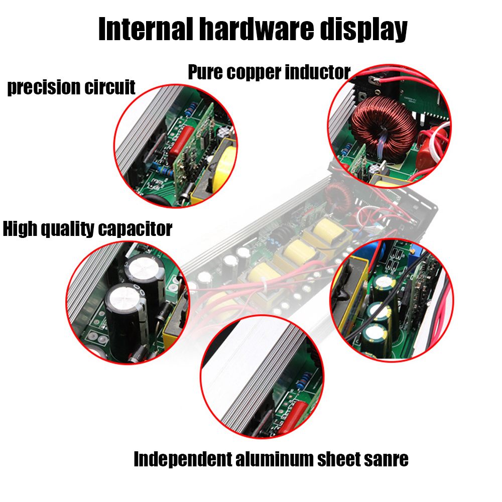 Inverter a Onda Sinusoidale Pura da 3000W a 8000W per Camper, DC 12V 24V a AC 110V 220V, Sistema Energetico Compatto di Alta Qualità