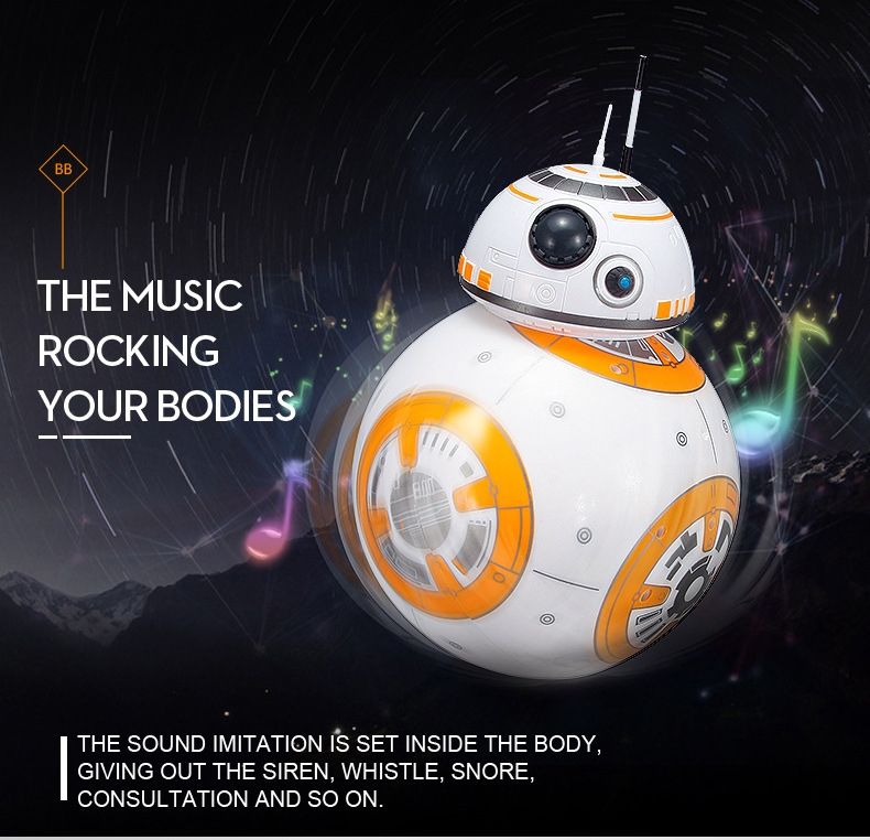 Star Wars BB-8 Robot telecomandato 20,5 cm Giocattolo RC intelligente Rotazione a 360° Divertimento per bambini e collezionisti
