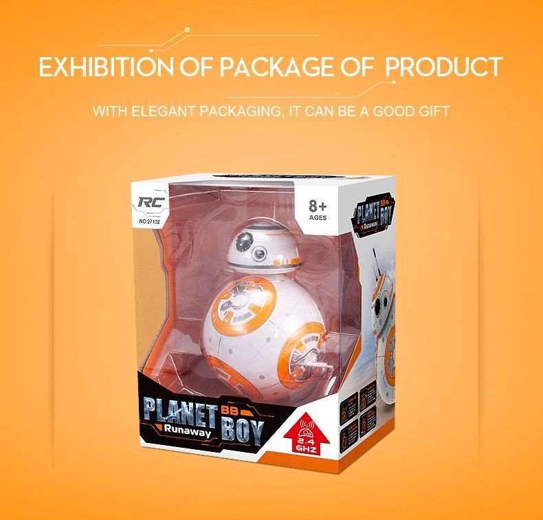 Star Wars BB-8 Robot telecomandato 20,5 cm Giocattolo RC intelligente Rotazione a 360° Divertimento per bambini e collezionisti