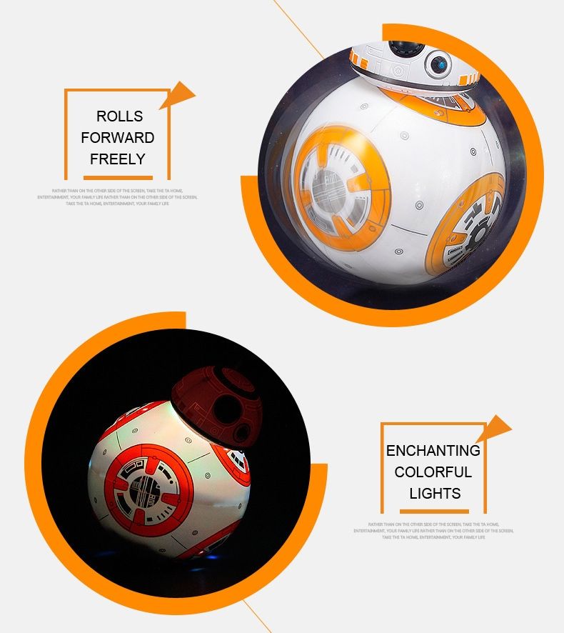 Star Wars BB-8 Robot telecomandato 20,5 cm Giocattolo RC intelligente Rotazione a 360° Divertimento per bambini e collezionisti