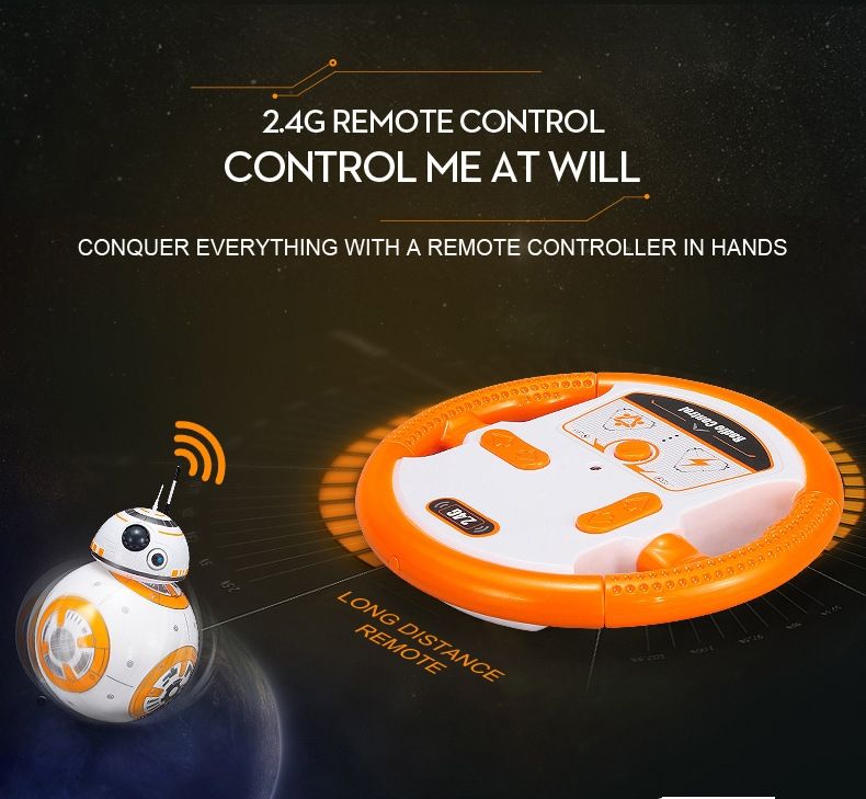 Star Wars BB-8 Robot telecomandato 20,5 cm Giocattolo RC intelligente Rotazione a 360° Divertimento per bambini e collezionisti