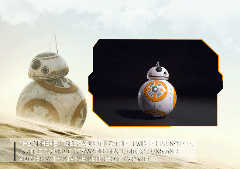 Star Wars BB-8 Robot telecomandato 20,5 cm Giocattolo RC intelligente Rotazione a 360° Divertimento per bambini e collezionisti
