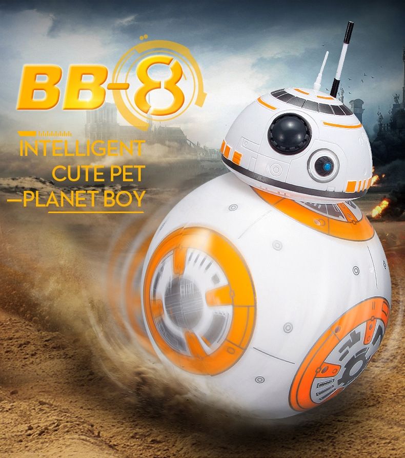 Star Wars BB-8 Robot telecomandato 20,5 cm Giocattolo RC intelligente Rotazione a 360° Divertimento per bambini e collezionisti