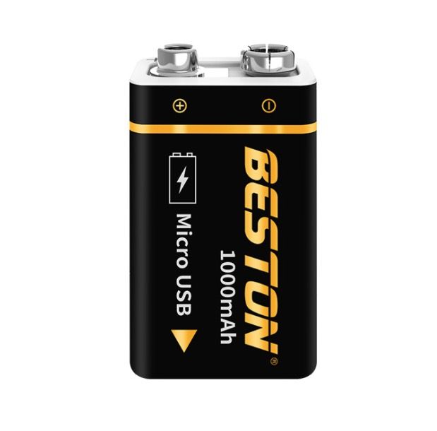 Beston 9V 1000mAh Batteria Ricaricabile con Micro USB, Alimentazione Ecologica per Elicotteri RC, Microfoni e Giocattoli