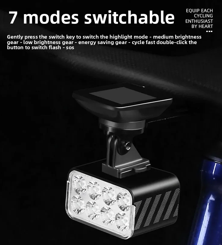 Faro anteriore per bicicletta con sollevamento e telecomando wireless, 1800 lumen