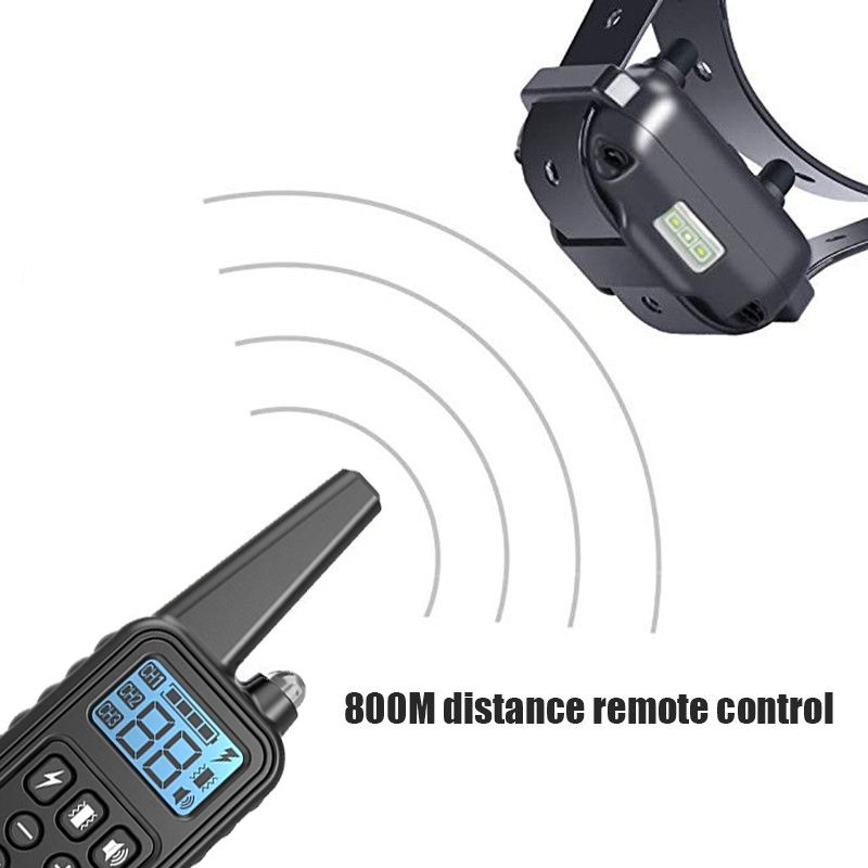 Collare di Addestramento per Cani Elettrico Impermeabile e Ricaricabile con Display LCD e Telecomando a 800m Modalità Shock Vibrazione Suono per Addestramento Efficace di Cani di Tutte le Dimensioni