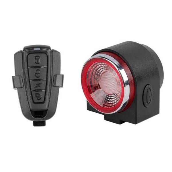 ANTUSI A8 Lucchetto antifurto con allarme per bicicletta da strada, fanale posteriore, sicurezza in bicicletta con freno automatico e campanello wireless
