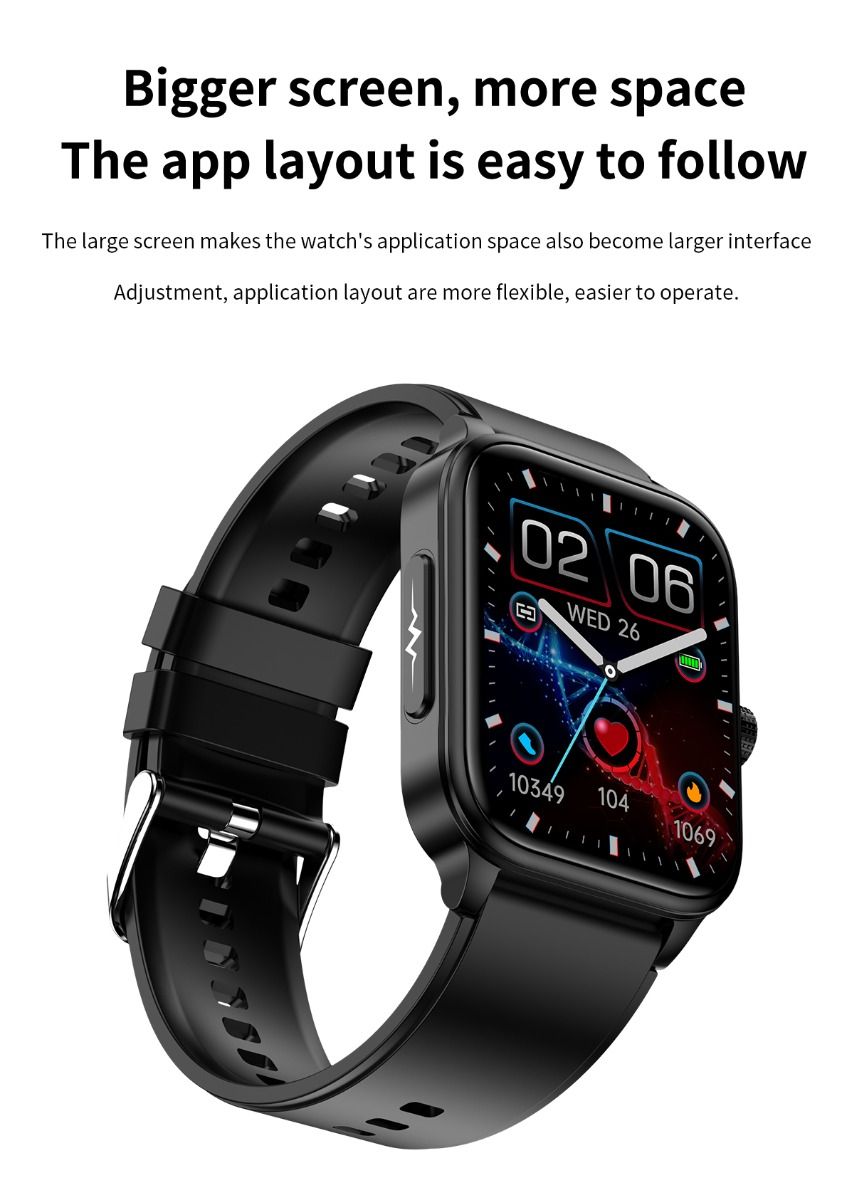 ET540 Glicemia ECG Temperatura corporea Pressione sanguigna Ossigeno nel sangue Frequenza cardiaca Chiamate Bluetooth Smartwatch Fitness Tracker