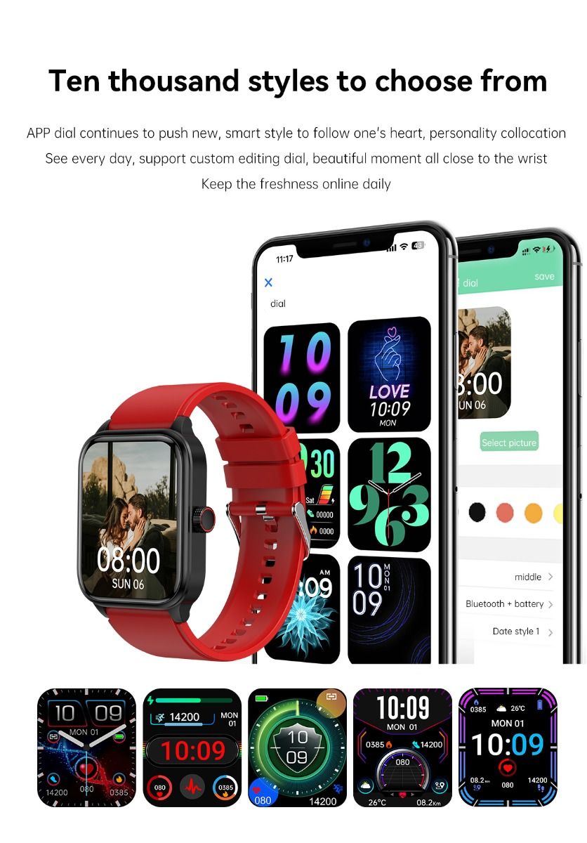 ET540 Glicemia ECG Temperatura corporea Pressione sanguigna Ossigeno nel sangue Frequenza cardiaca Chiamate Bluetooth Smartwatch Fitness Tracker