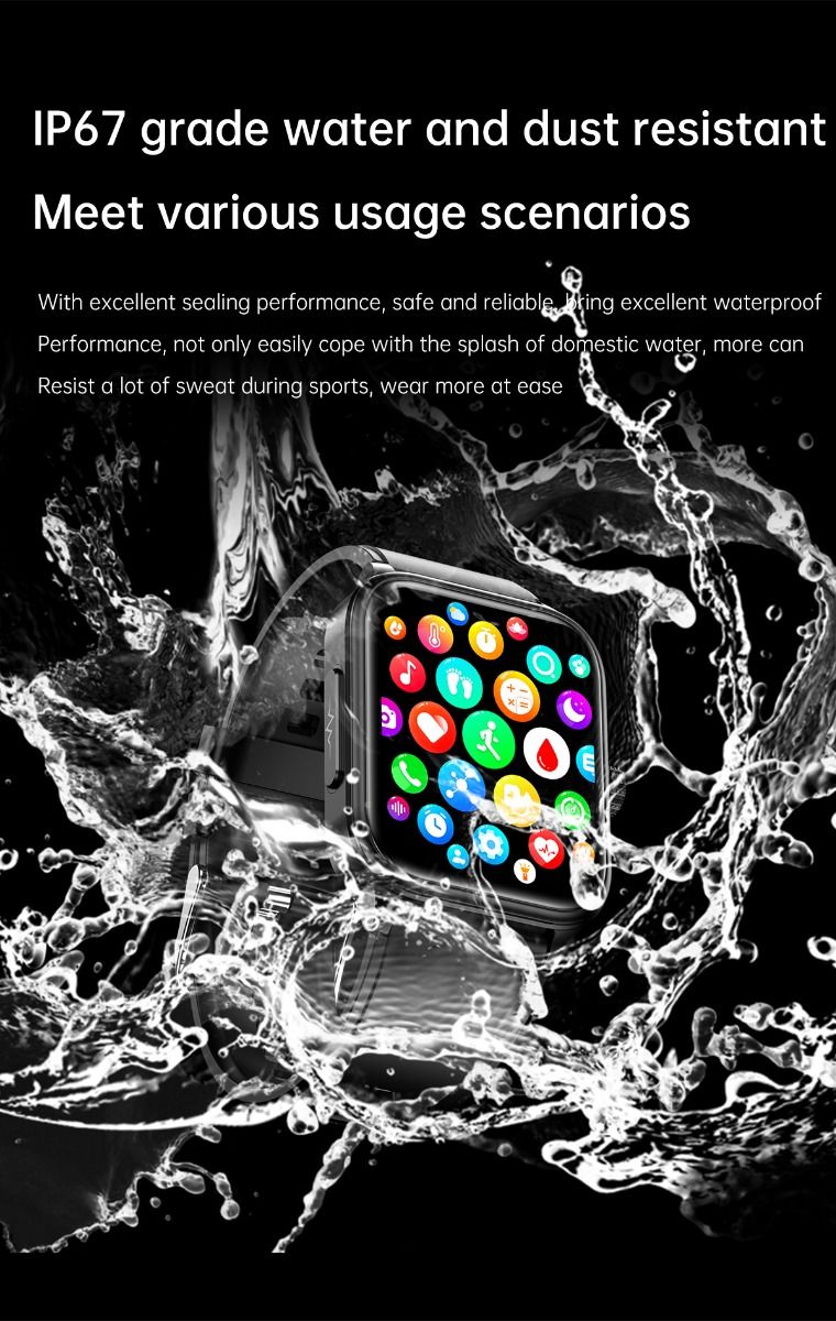 ET540 Glicemia ECG Temperatura corporea Pressione sanguigna Ossigeno nel sangue Frequenza cardiaca Chiamate Bluetooth Smartwatch Fitness Tracker